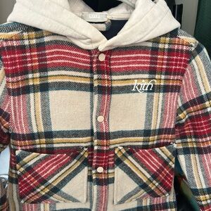 Kith Cream Hooded Jacket with Multicolor Trim